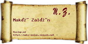 Makó Zalán névjegykártya
