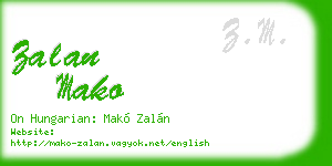 zalan mako business card